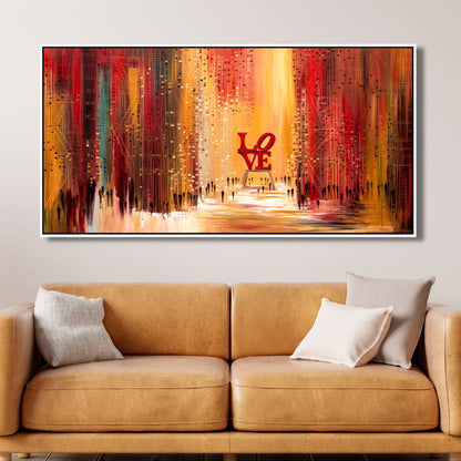 New York Love Abstract Oil Painting - Colorful Modern Canvas Wall Art