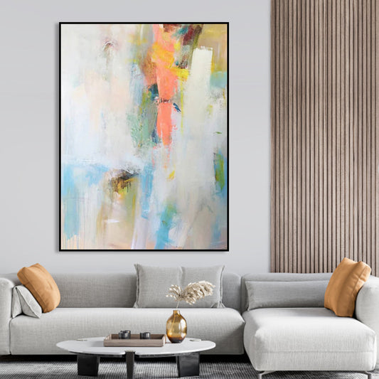 Romantic Abstract Oil Painting | Colorful Love-Inspired Art for Home Decor