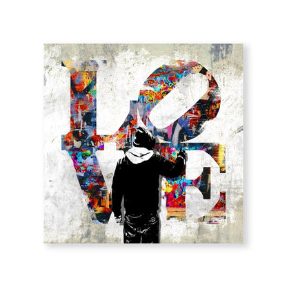 Vibrant Love Graffiti Art - Colorful Canvas Painting for Modern Home Decor