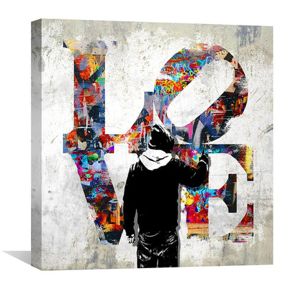 Vibrant Love Graffiti Art - Colorful Canvas Painting for Modern Home Decor