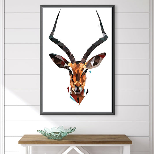 Modern Low Poly Antelope Oil Painting for Stylish Home Décor