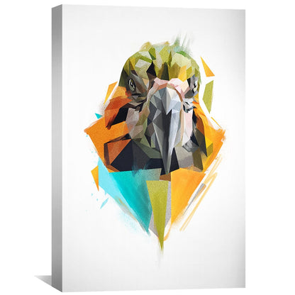 Vibrant Low Poly Parrot Oil Painting for Modern Home Decor