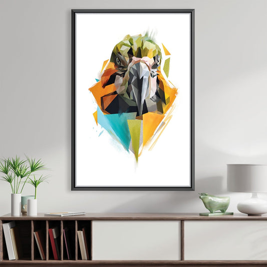 Vibrant Low Poly Parrot Oil Painting for Modern Home Decor