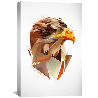 Vibrant Low Poly Eagle Canvas Art for Modern Home Decor