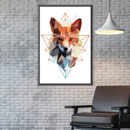 Geometric Fox Art Print - Modern Low Poly Canvas for Unique Home Decor