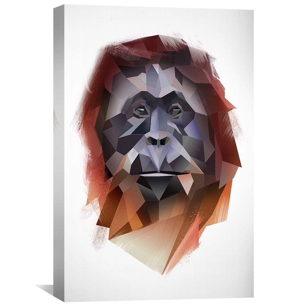 Abstract Low Poly Orangutan Art Print for Modern Home Decor