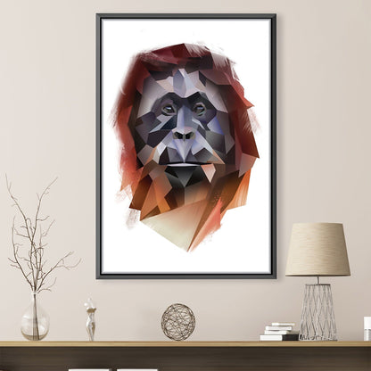 Abstract Low Poly Orangutan Art Print for Modern Home Decor