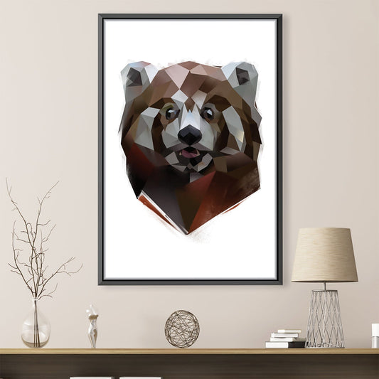 Modern Low Poly Art Red Panda Oil Painting for Unique Home Décor