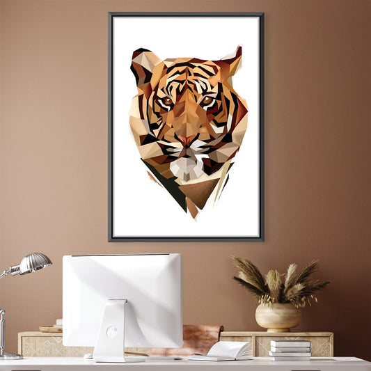Geometric Tiger Art Print - Modern Low Poly Style Wall Decor for Animal Lovers