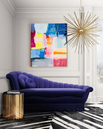 Vibrant Abstract Oil Painting for Modern Home Decor - Colorful Canvas Wall Art