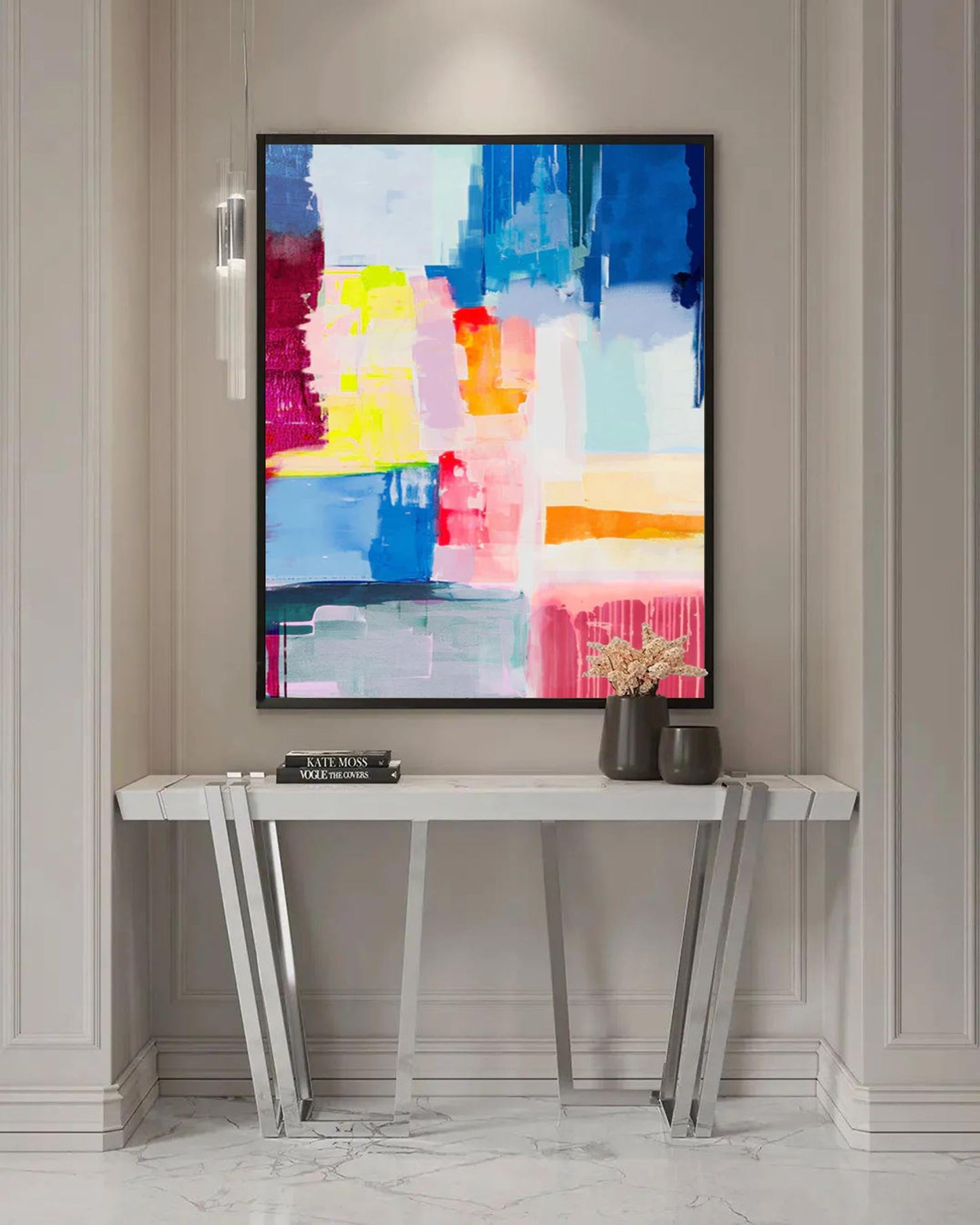 Vibrant Abstract Oil Painting for Modern Home Decor - Colorful Canvas Wall Art