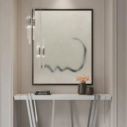 Contemporary Beige Abstract Oil Painting for Modern Home Decor