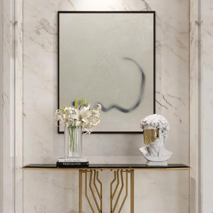 Contemporary Beige Abstract Oil Painting for Modern Home Decor