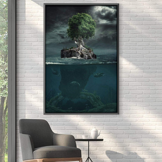 Whimsical Tree Beneath the Water: Enchanting Oil Painting for Your Home Decor