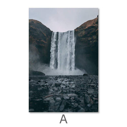 Stunning Waterfall Oil Painting for Serene Home Decor