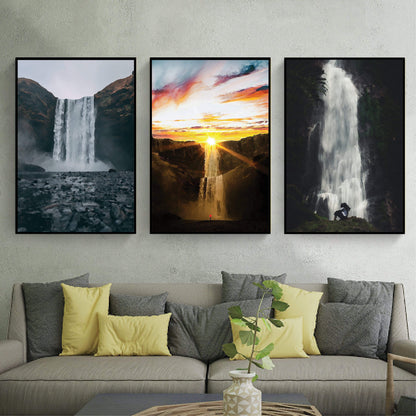 Stunning Waterfall Oil Painting for Serene Home Decor