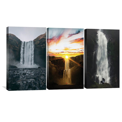 Stunning Waterfall Oil Painting for Serene Home Decor