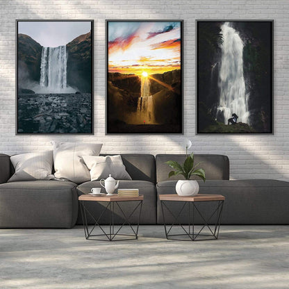Stunning Waterfall Oil Painting for Serene Home Decor