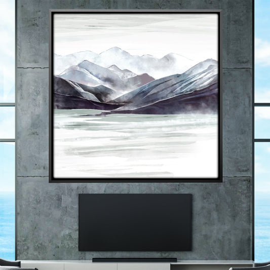 Serene Mountain Landscape Oil Painting for Home Decor