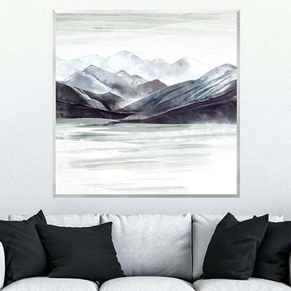 Serene Mountain Landscape Oil Painting for Home Decor