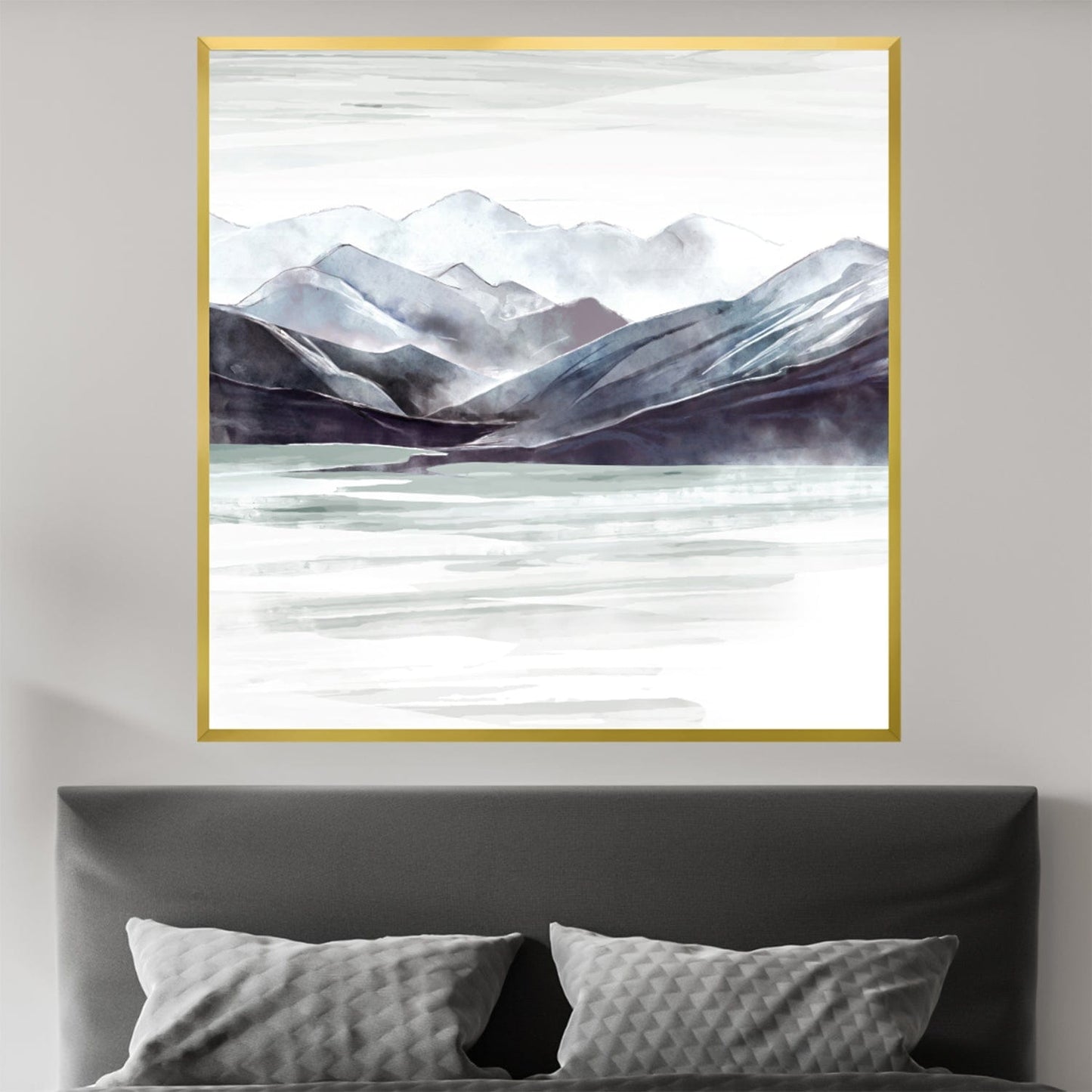 Serene Mountain Landscape Oil Painting for Home Decor