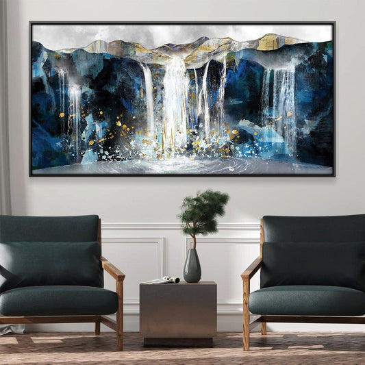Stunning Waterfall Landscape Oil Painting for Elegant Home Decor