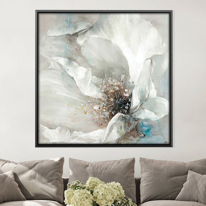 Elegant White Flower Oil Painting for Luxurious Home Decor and Art Lovers
