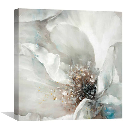 Elegant White Flower Oil Painting for Luxurious Home Decor and Art Lovers