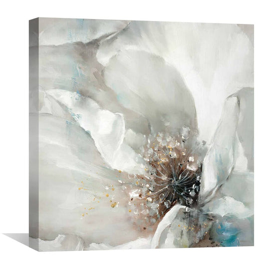Elegant White Flower Oil Painting for Luxurious Home Decor and Art Lovers