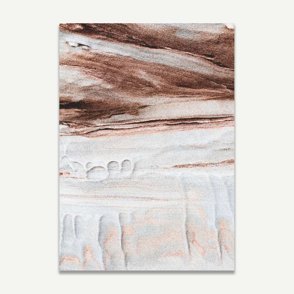 Serene Coastal Landscape Oil Painting with Earthy Tones and Textured Detail
