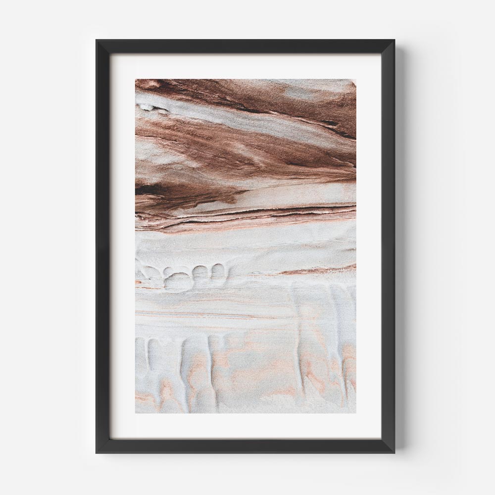 Serene Coastal Landscape Oil Painting with Earthy Tones and Textured Detail
