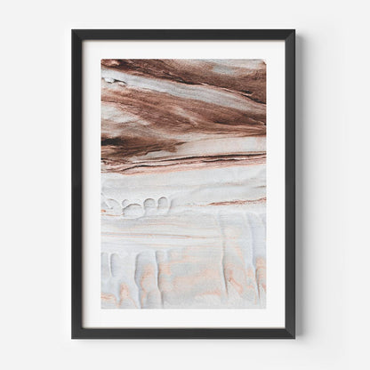 Serene Coastal Landscape Oil Painting with Earthy Tones and Textured Detail