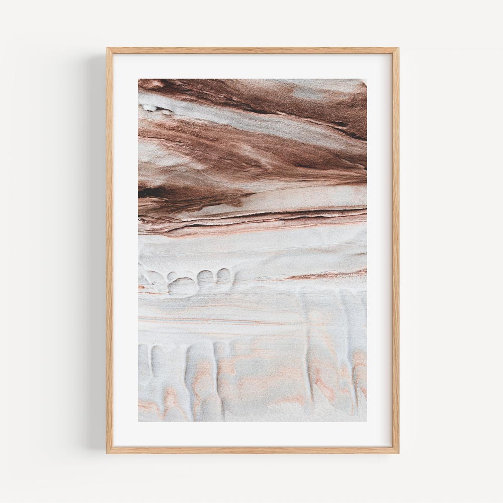 Serene Coastal Landscape Oil Painting with Earthy Tones and Textured Detail