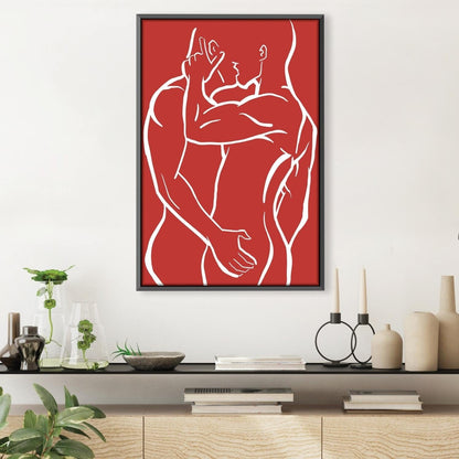 Passionate Embrace: Contemporary Male Love Oil Painting for Modern Art Lovers