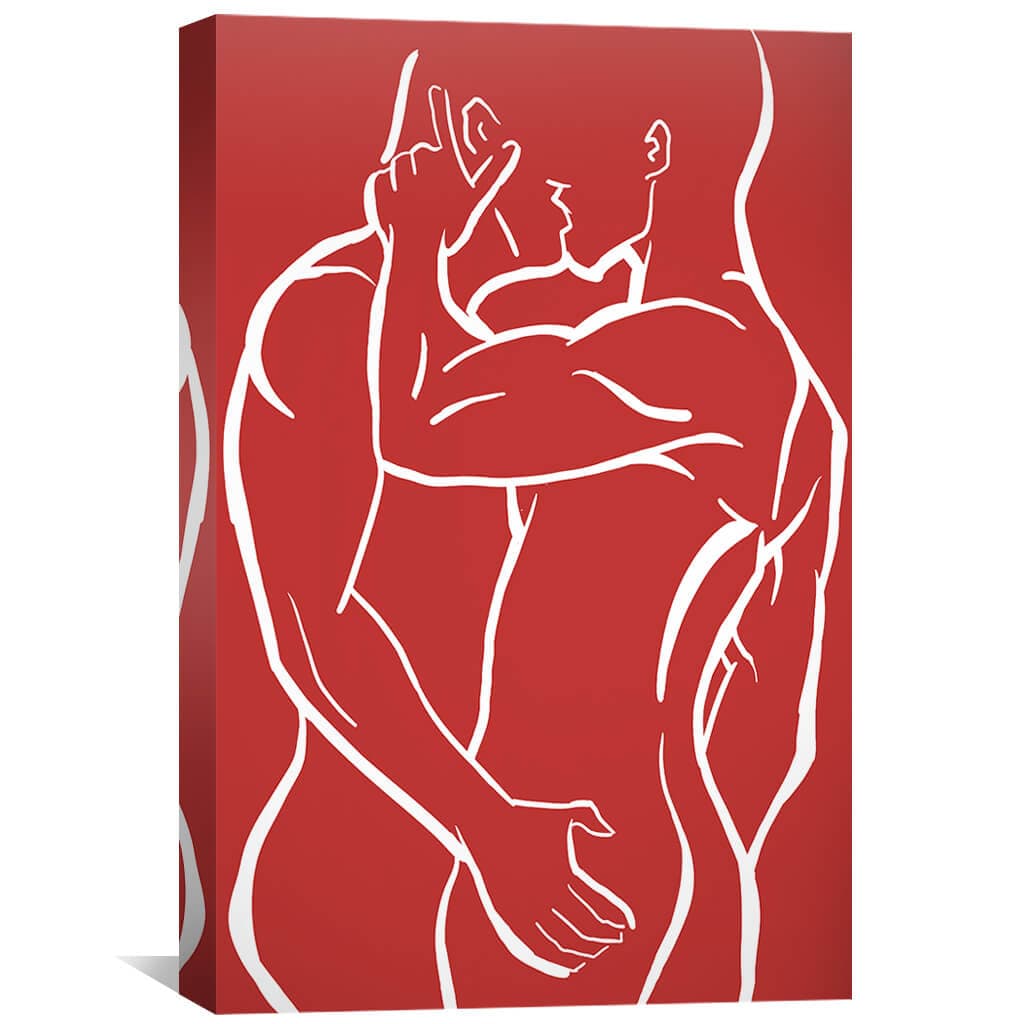 Passionate Embrace: Contemporary Male Love Oil Painting for Modern Art Lovers