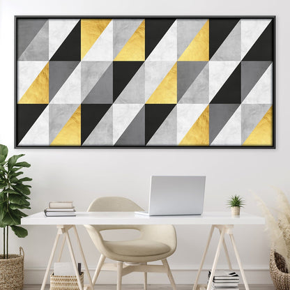 Modern Marble and Gold Geometric Canvas Wall Art for Elegant Decor