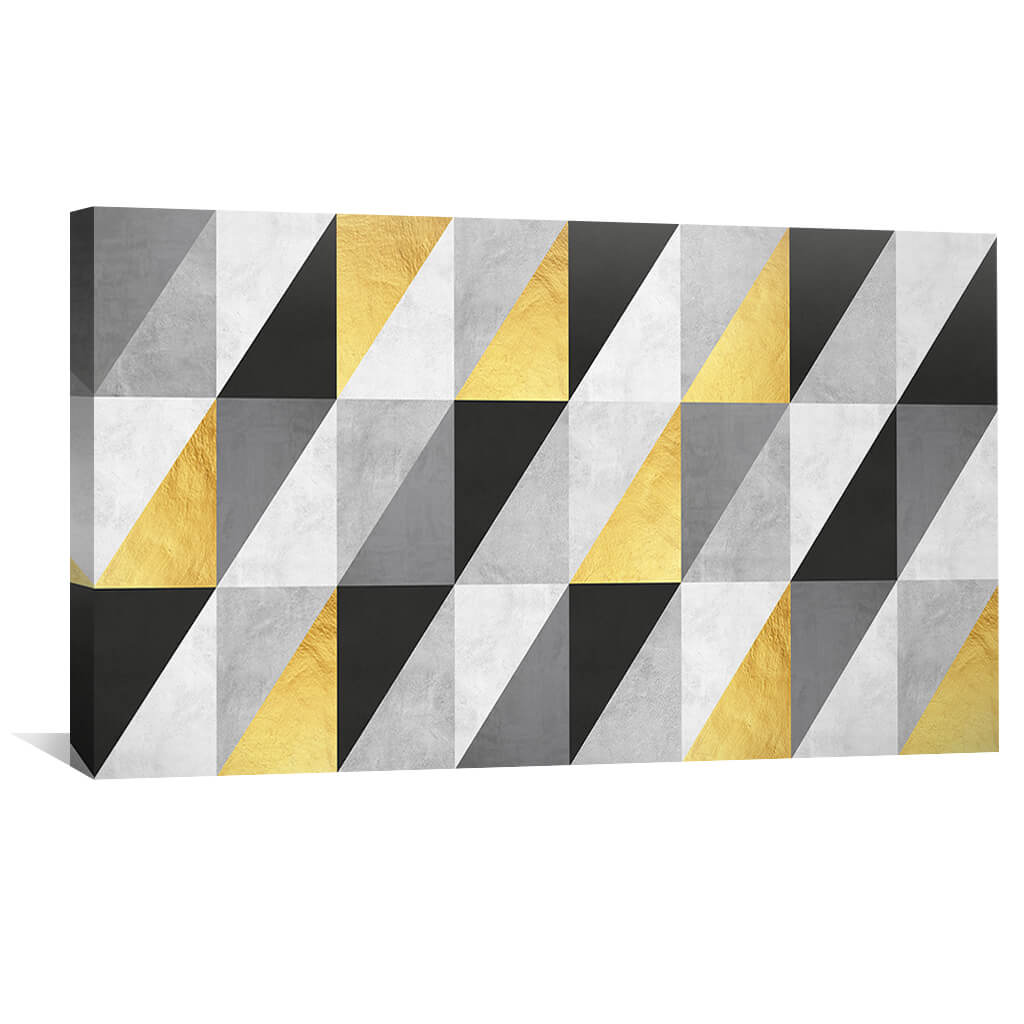 Modern Marble and Gold Geometric Canvas Wall Art for Elegant Decor