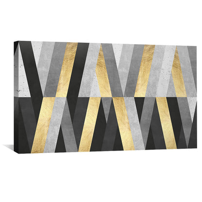 Contemporary Marble and Gold Geometric Oil Painting for Elegant Home Decor