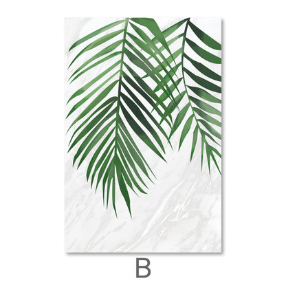 Tropical Leaf Triptych Oil Painting for Modern Home Decor