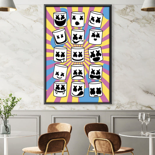 Whimsical Marshmallow Art Canvas for Modern Home Decor