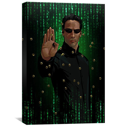 Neo in the Matrix - Iconic Digital Art Oil Painting Print