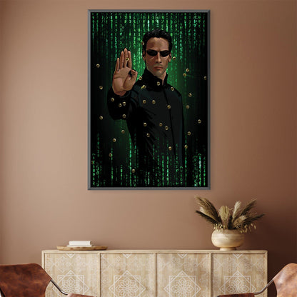 Neo in the Matrix - Iconic Digital Art Oil Painting Print