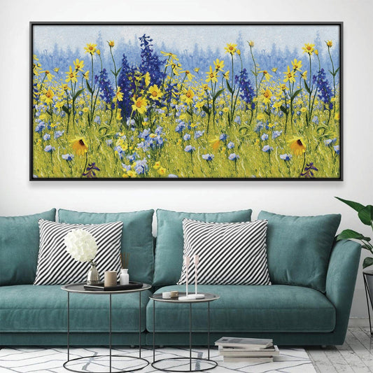 Vibrant Meadow Floral Canvas Art for Home Decor and Gift Ideas