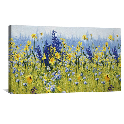 Vibrant Meadow Floral Canvas Art for Home Decor and Gift Ideas