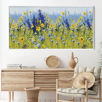 Vibrant Meadow Floral Canvas Art for Home Decor and Gift Ideas
