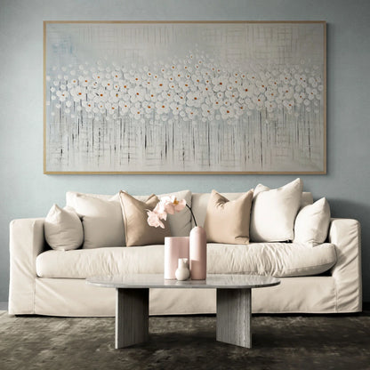 Serene Lily Garden Oil Painting - Elegant Floral Wall Art for Home Décor