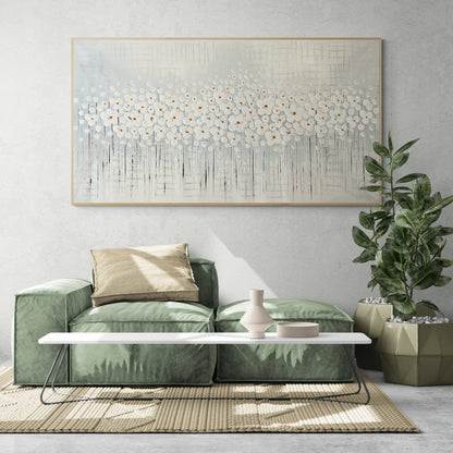Serene Lily Garden Oil Painting - Elegant Floral Wall Art for Home Décor