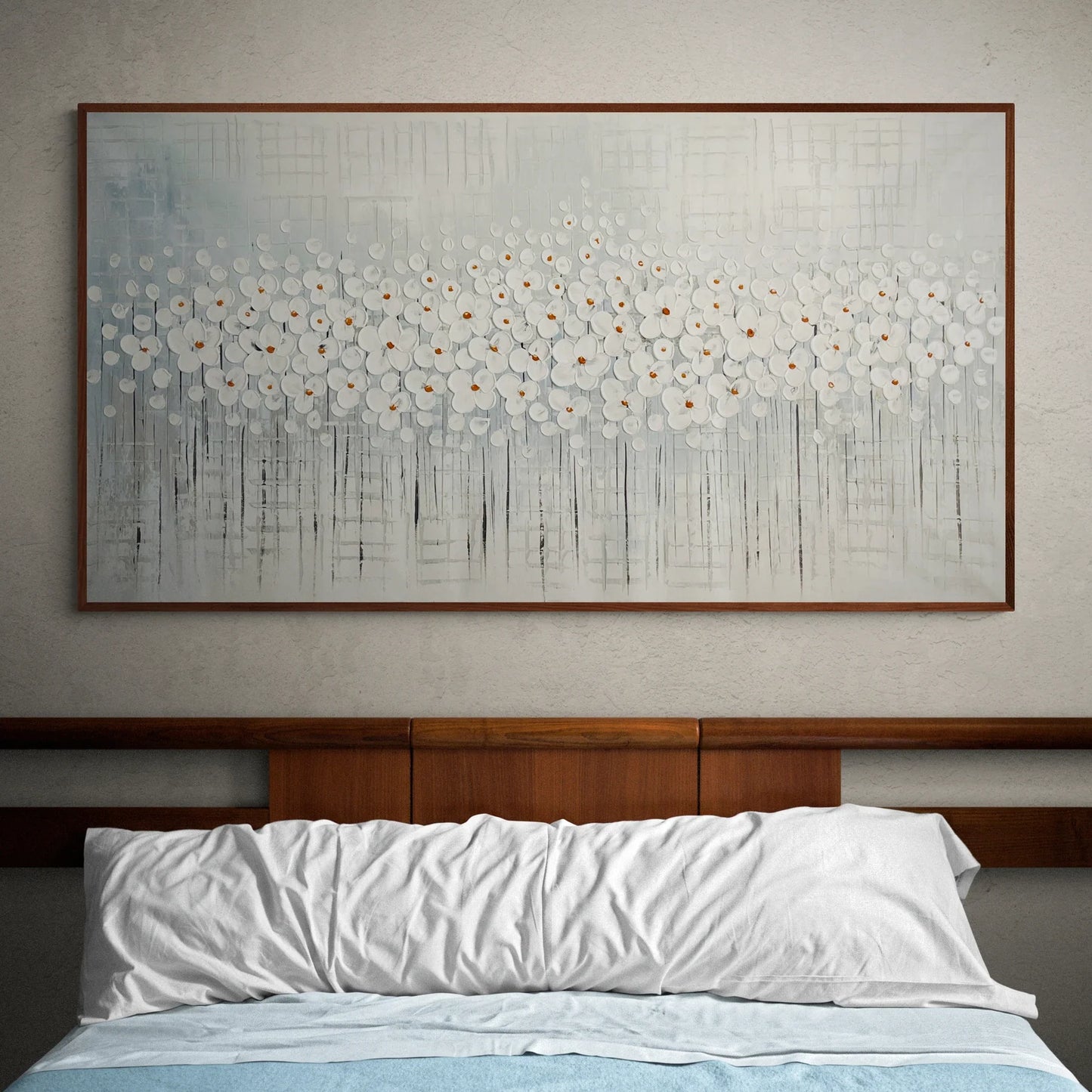 Serene Lily Garden Oil Painting - Elegant Floral Wall Art for Home Décor