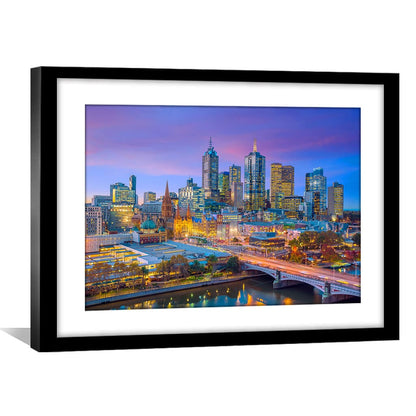 Stunning Melbourne Skyline Oil Painting - Vibrant Cityscape Art for Modern Home Decor