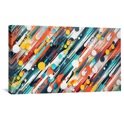 Vibrant Abstract Oil Painting with Colorful Brush Strokes for Modern Home Decor